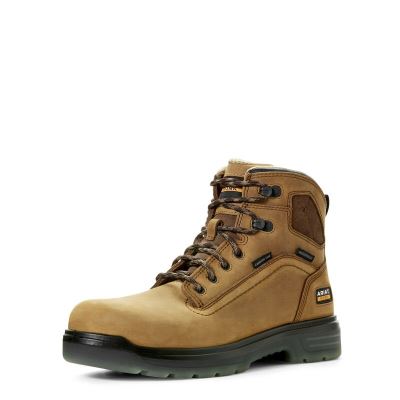 Ariat Work: Turbo 6" Waterproof Carbon Toe Zapatos de Seguridad Hombre - Marrones (LKXSA1582)